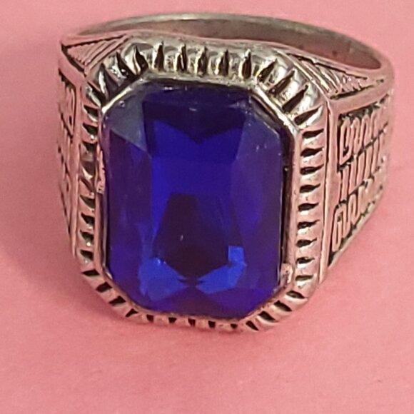 Tanzanite Crystal Rhinestone Men's Ring - Healing Power ring 8.5 - Picture 1 of 5